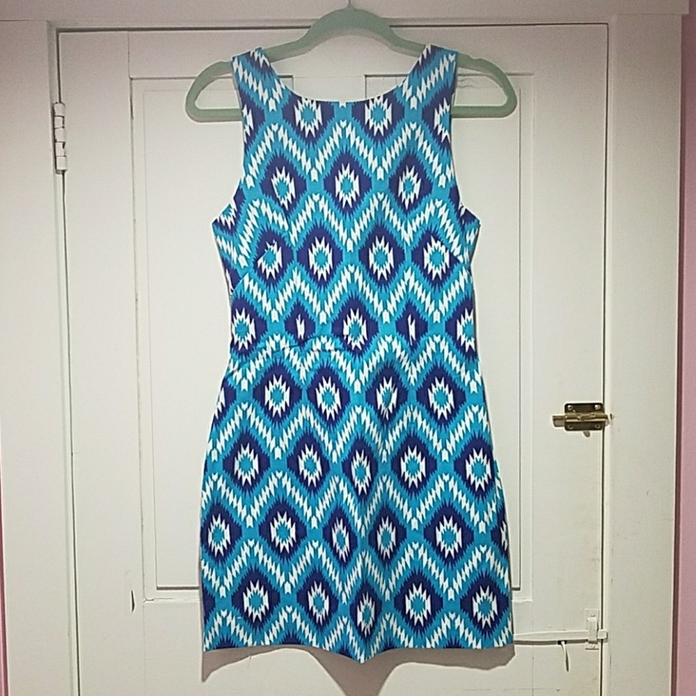 Macbeth Collection Aztec patterned shift dress S